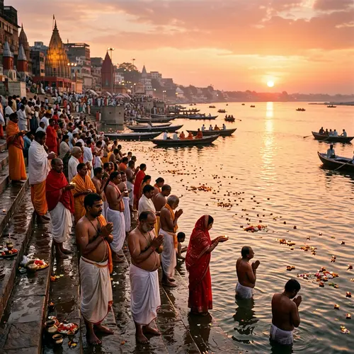 Pilgrims at holy river ghat
